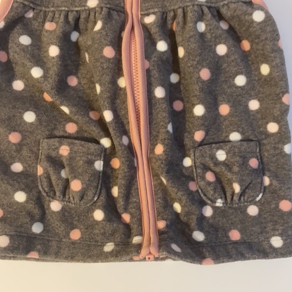 Carters gray and pink and white polkadot vest. Size 18 months - Picture 3 of 8